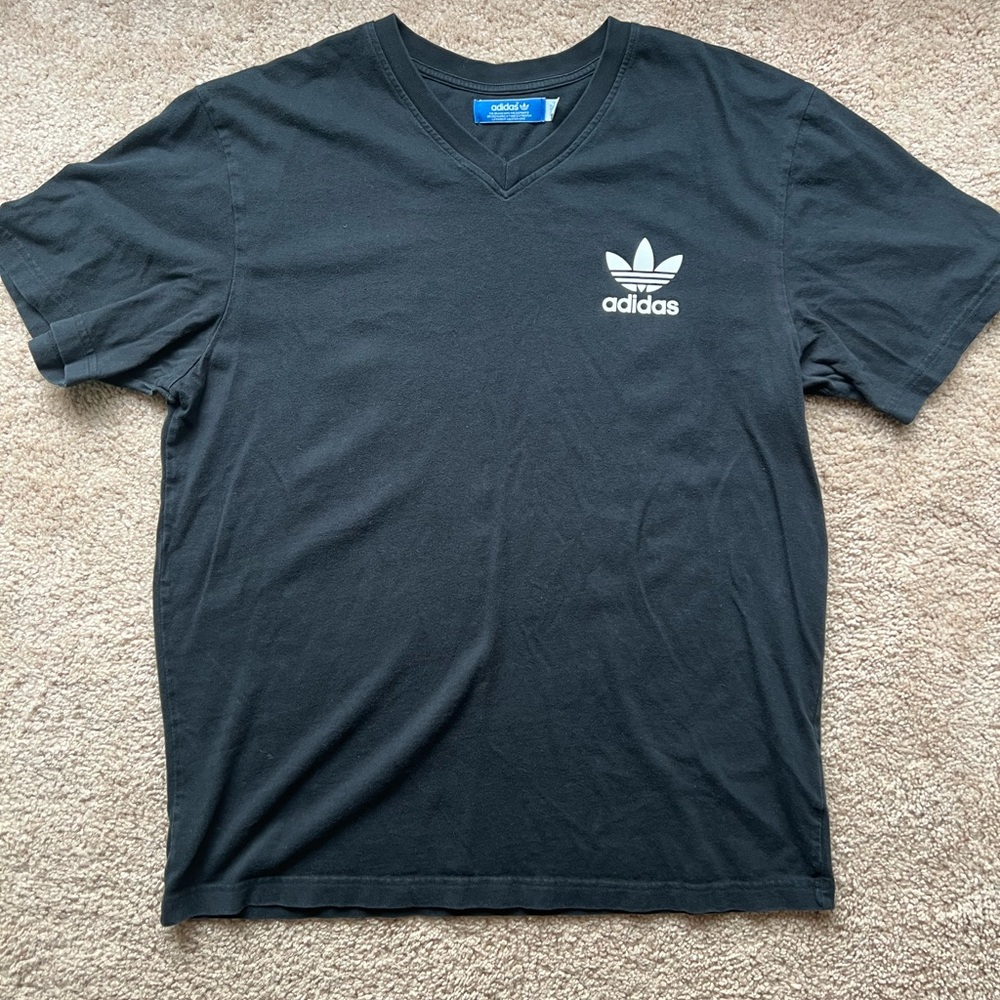 Adidas Men's Black V-Neck Shirt
